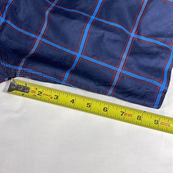Old Navy mens navy/lt blue/red large checkered swim trunks board shorts - size L - Picture 9 of 10